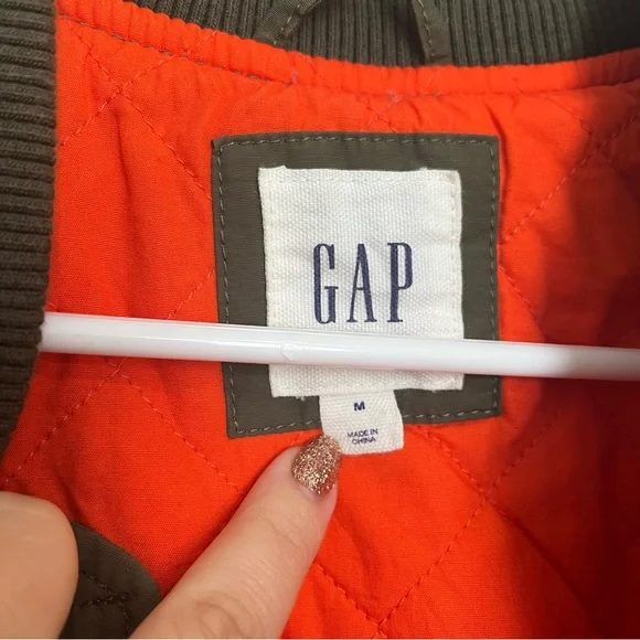 GAP Olive Green Bomber Jacket - Picture 4 of 7